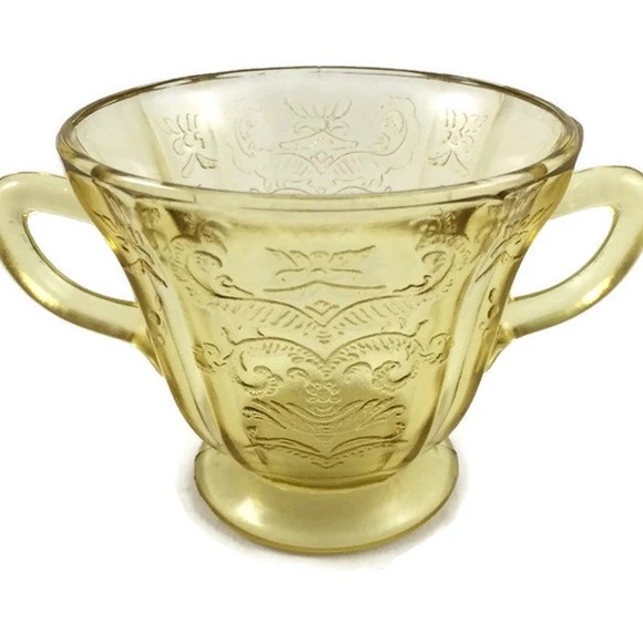 Federal glass company Madrid pattern vintage depression glass sugar creamer - Picture 3 of 4